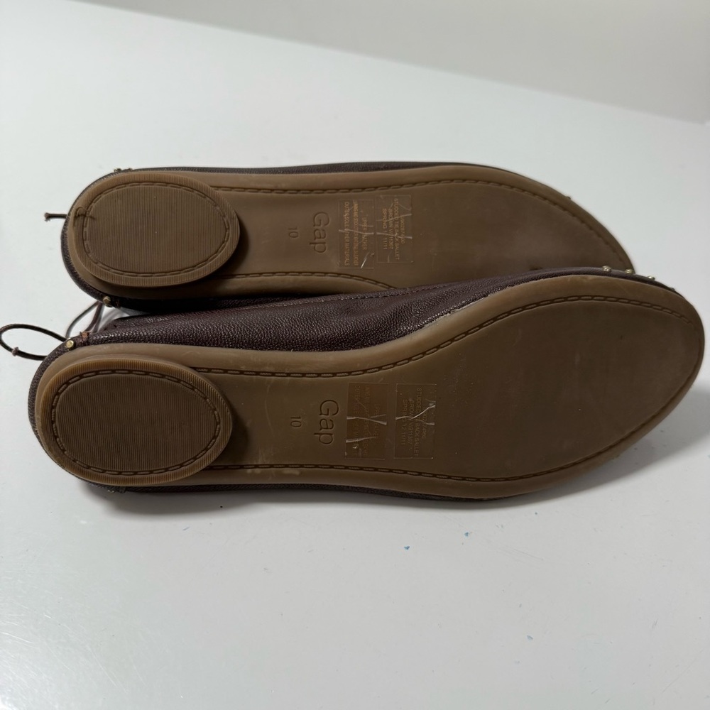 GAP Brown Studded Tie Back Ballet Style Flats - Picture 6 of 14
